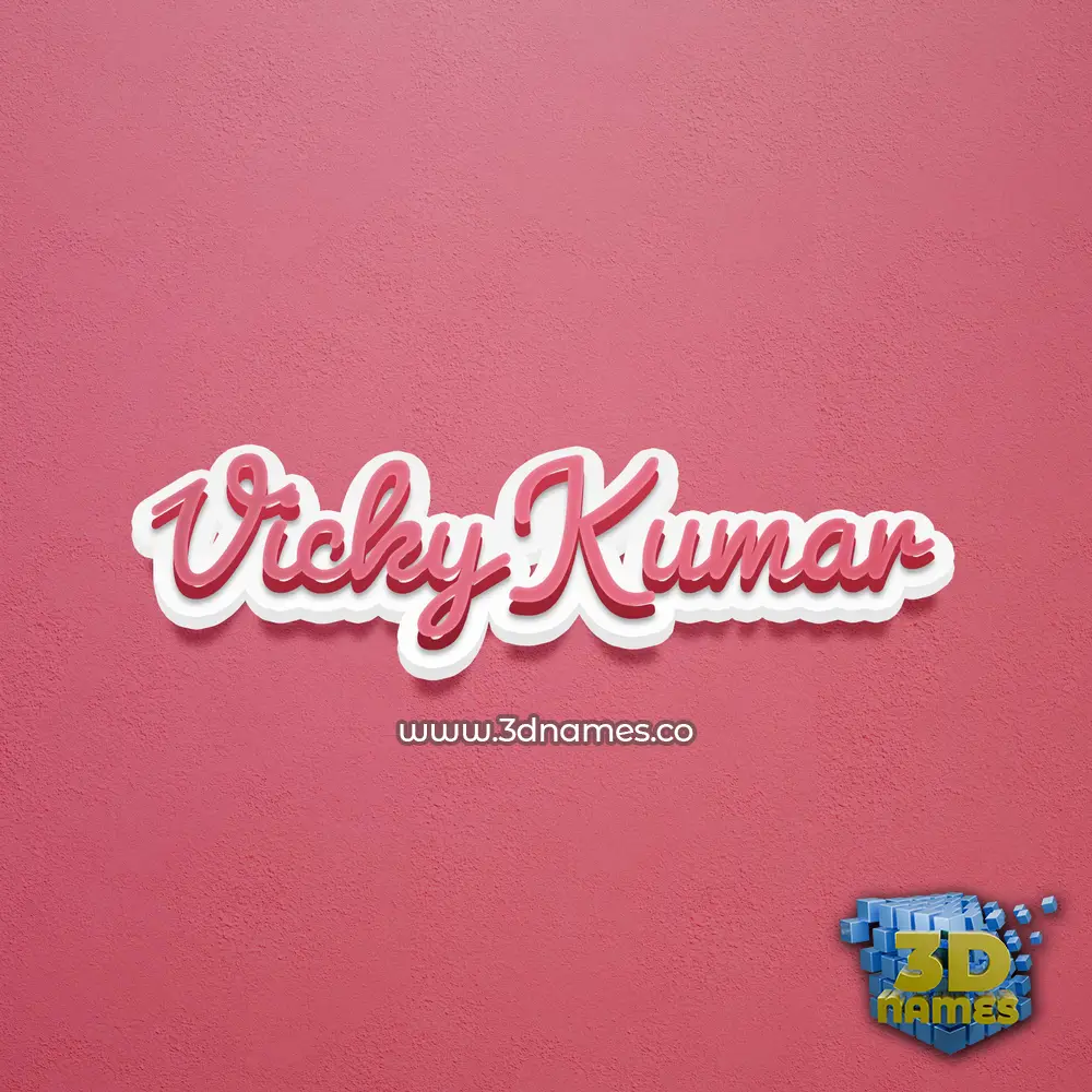 vicky kumar in Red Scribble style - 3D name wallpaper