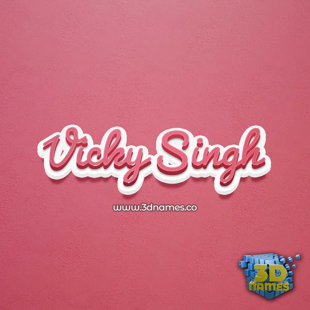 vicky singh in Red Scribble style - 3D name wallpaper
