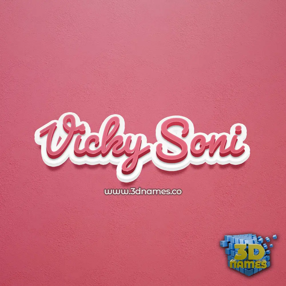 vicky soni in Red Scribble style - 3D name wallpaper