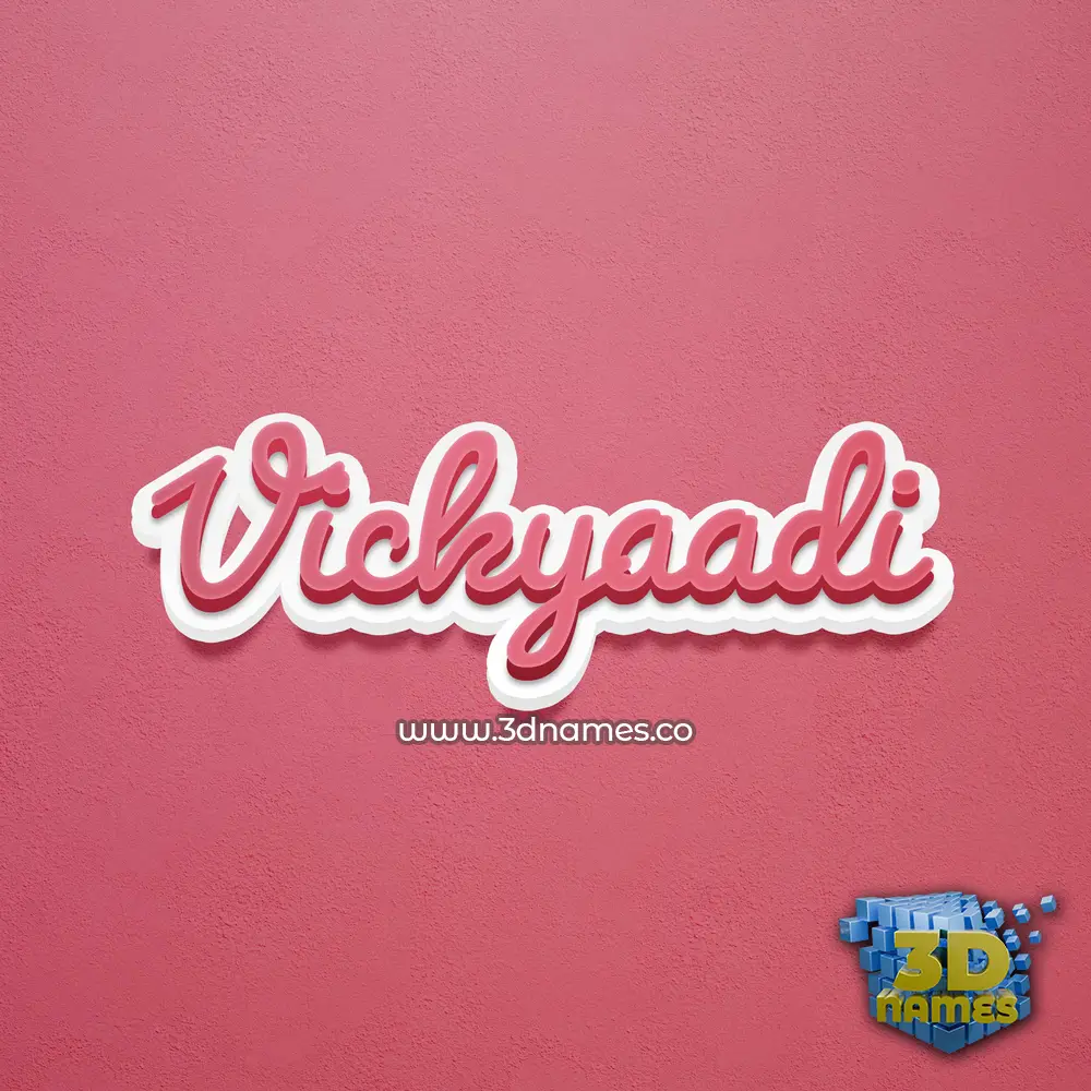 vickyaadi in Red Scribble style - 3D name wallpaper