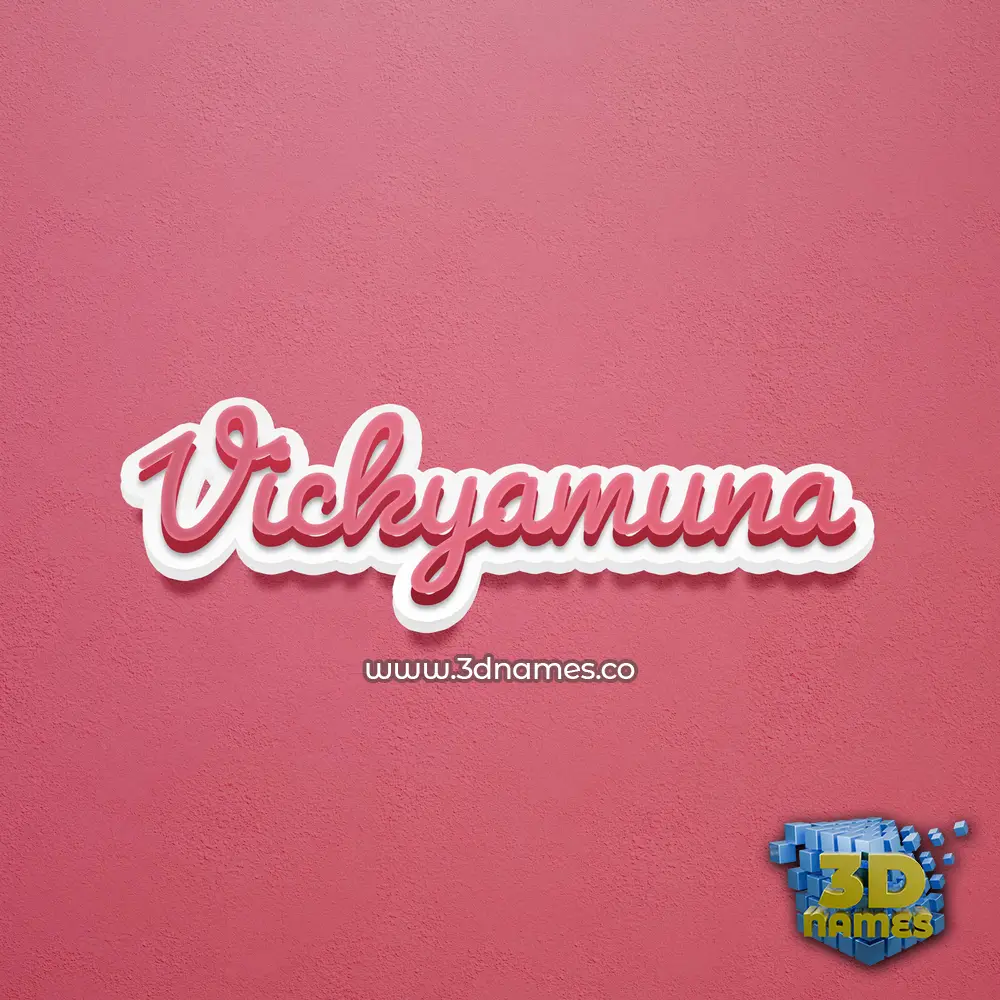 vickyamuna in Red Scribble style - 3D name wallpaper