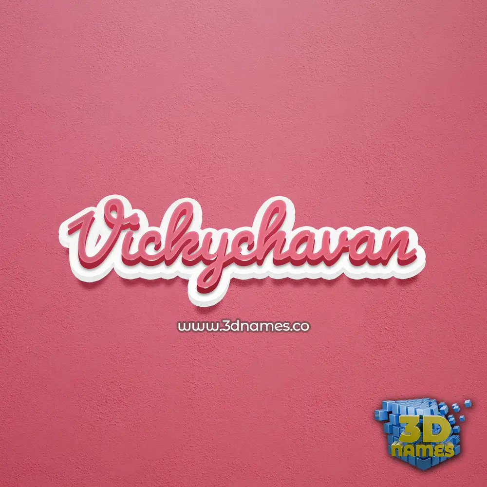 vickychavan in Red Scribble style - 3D name wallpaper