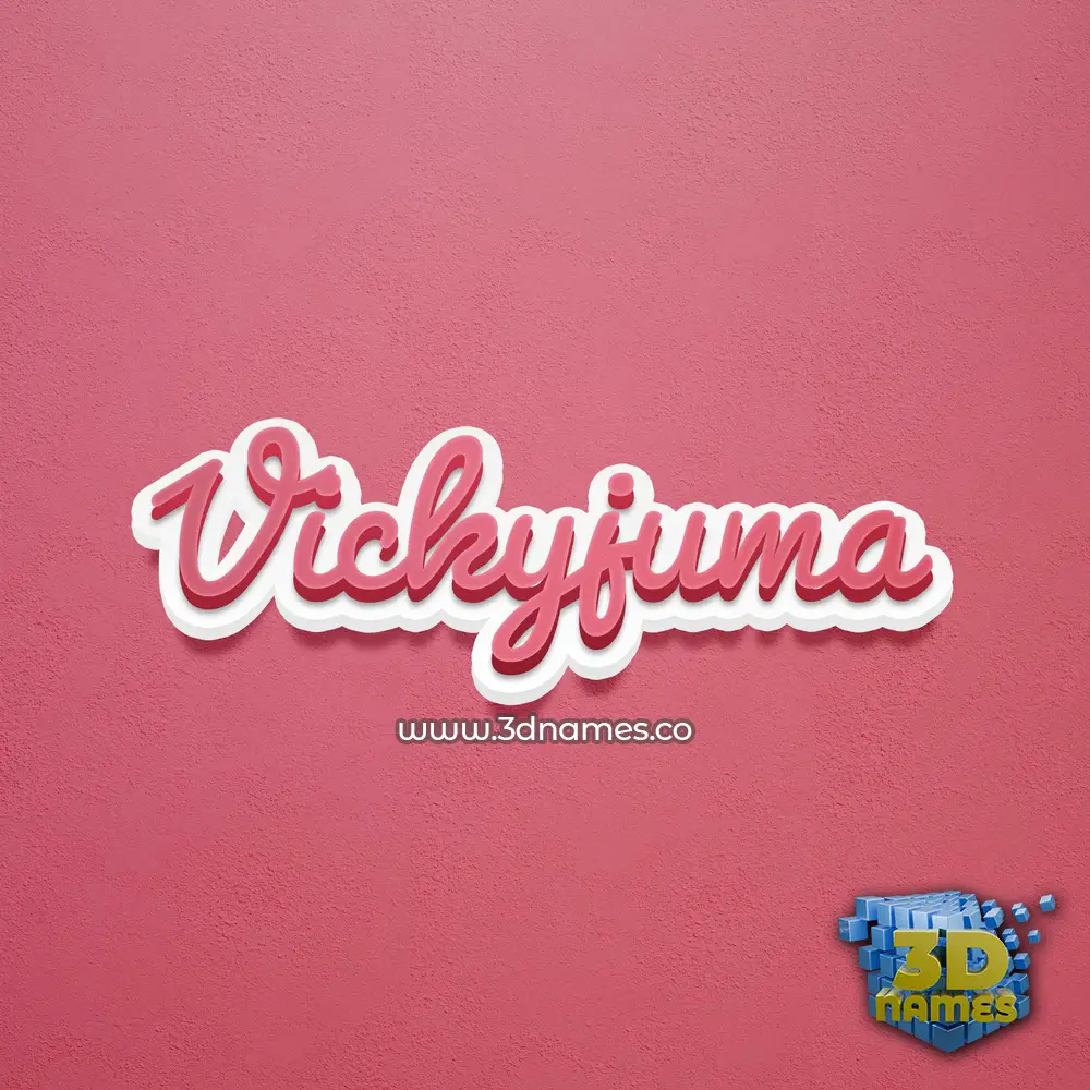 vickyjuma in Red Scribble style - 3D name wallpaper