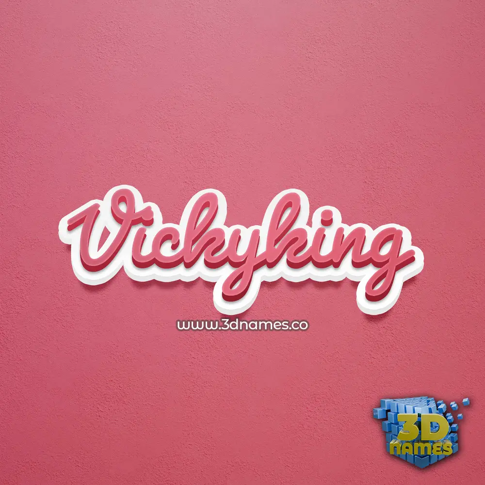 vickyking in Red Scribble style - 3D name wallpaper