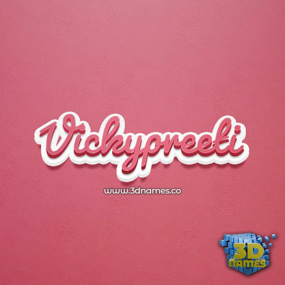 vickypreeti in Red Scribble style - 3D name wallpaper