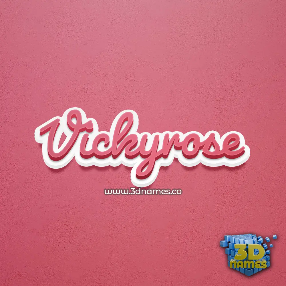 vickyrose in Red Scribble style - 3D name wallpaper