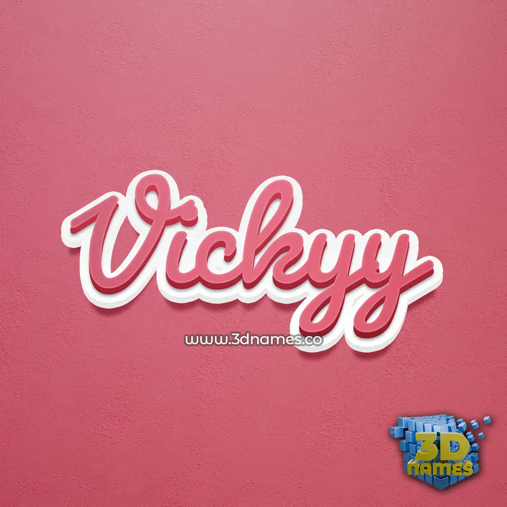 vickyy in Red Scribble style - 3D name wallpaper