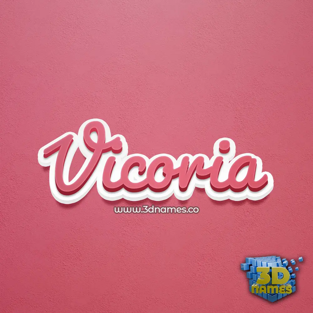vicoria in Red Scribble style - 3D name wallpaper