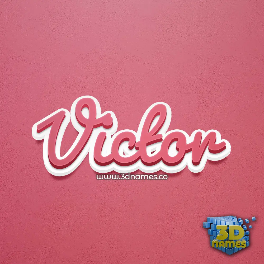 victor in Red Scribble style - 3D name wallpaper