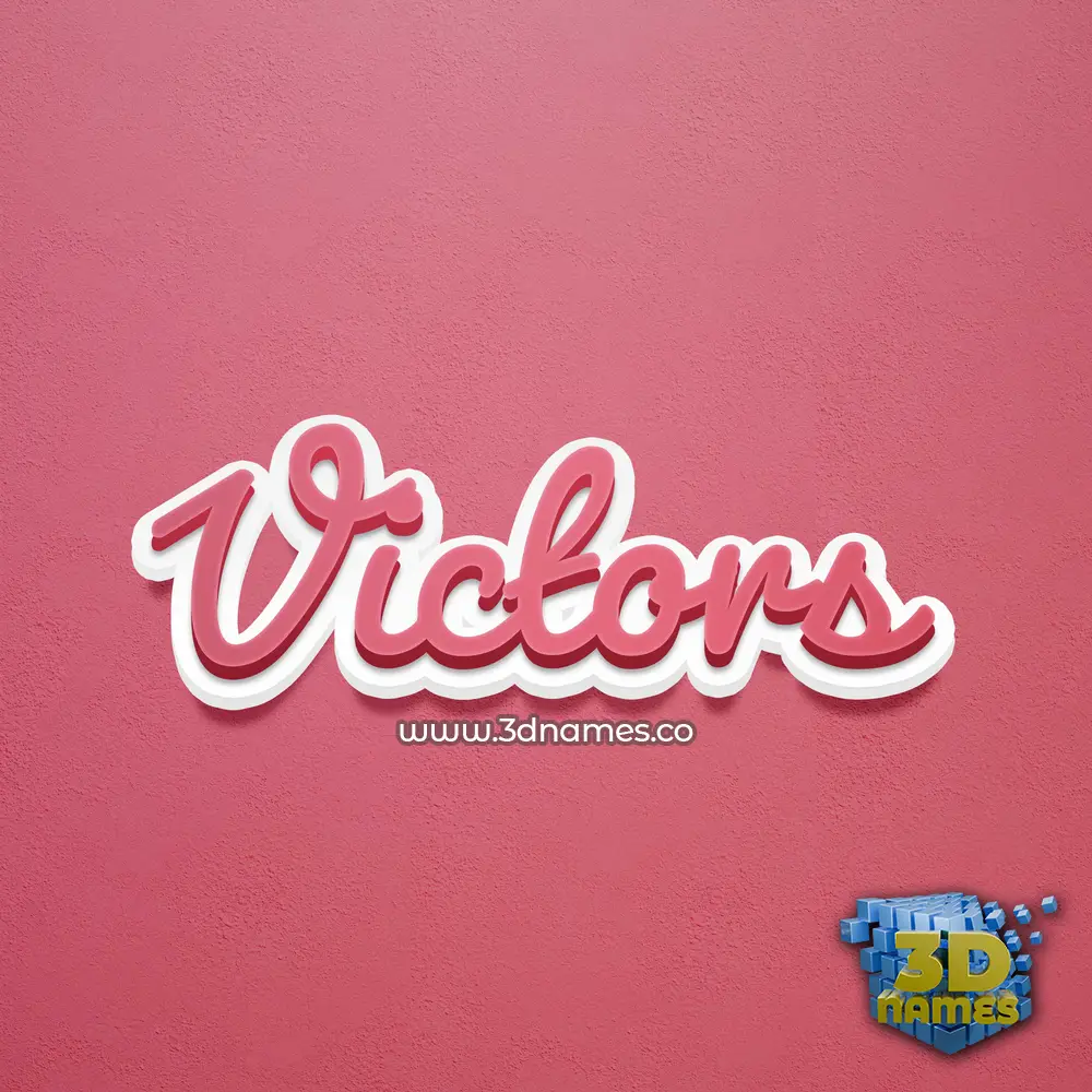victors in Red Scribble style - 3D name wallpaper