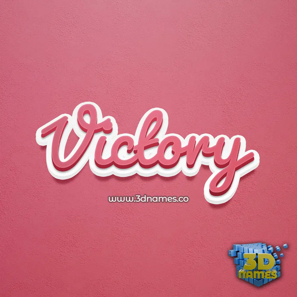victory in Red Scribble style - 3D name wallpaper