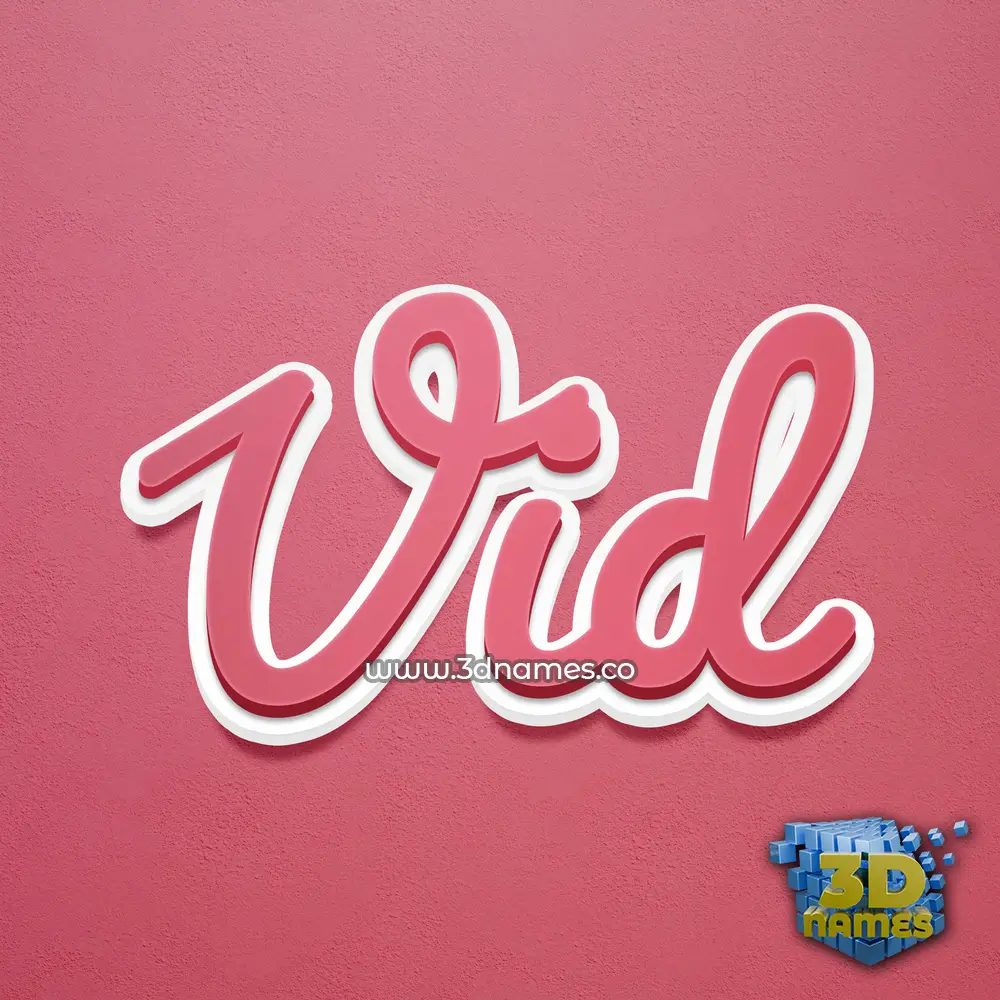 vid in Red Scribble style - 3D name wallpaper