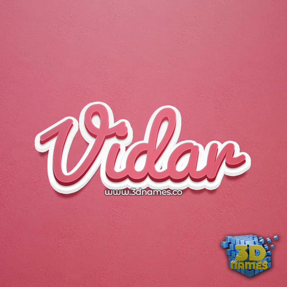 vidar in Red Scribble style - 3D name wallpaper