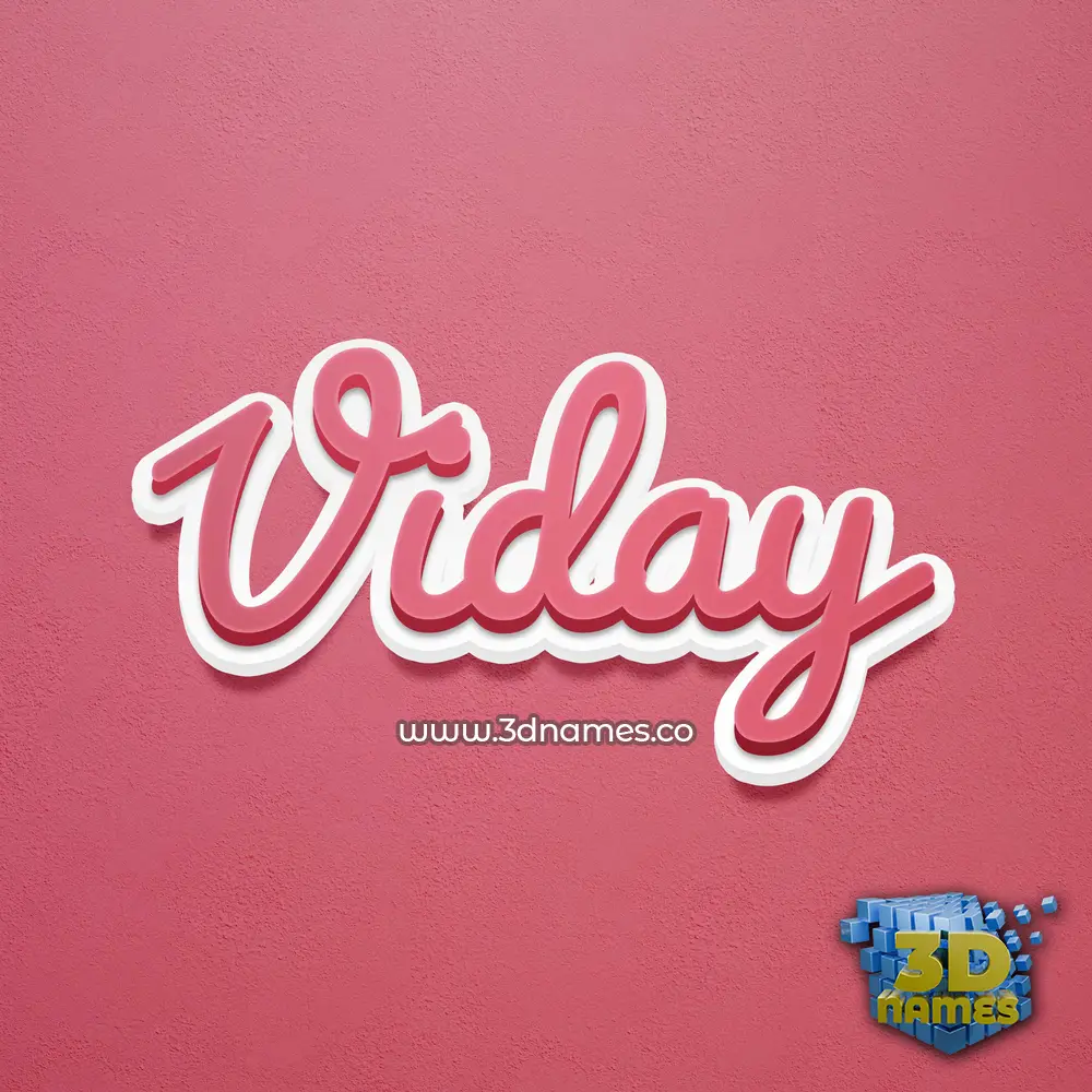 viday in Red Scribble style - 3D name wallpaper