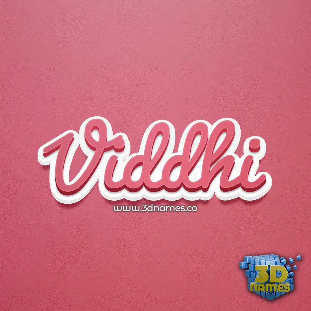 viddhi in Red Scribble style - 3D name wallpaper