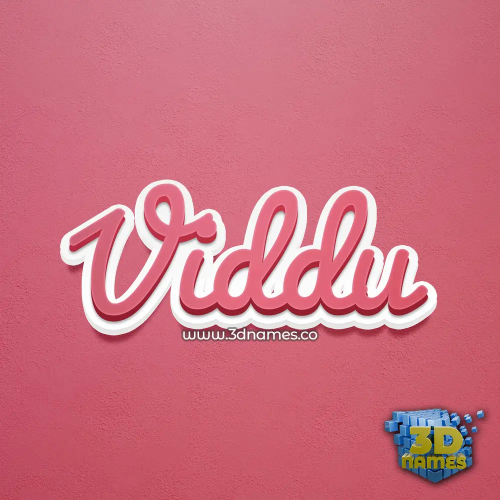 viddu in Red Scribble style - 3D name wallpaper