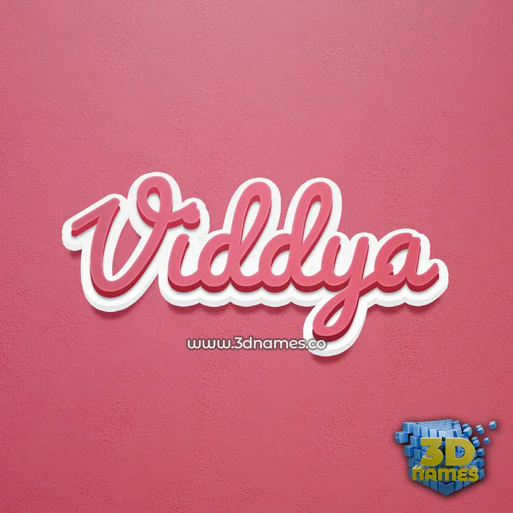 viddya in Red Scribble style - 3D name wallpaper