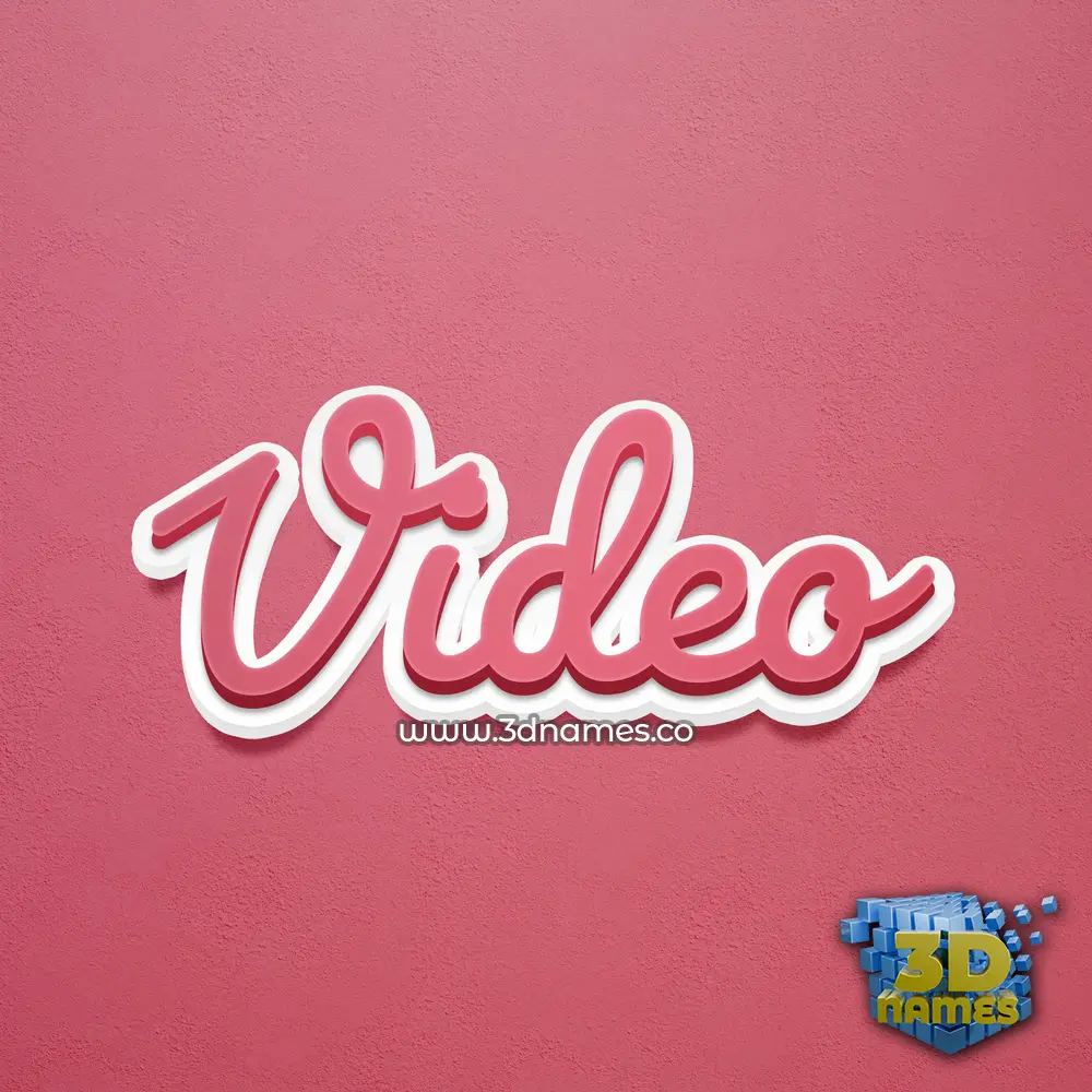 video in Red Scribble style - 3D name wallpaper