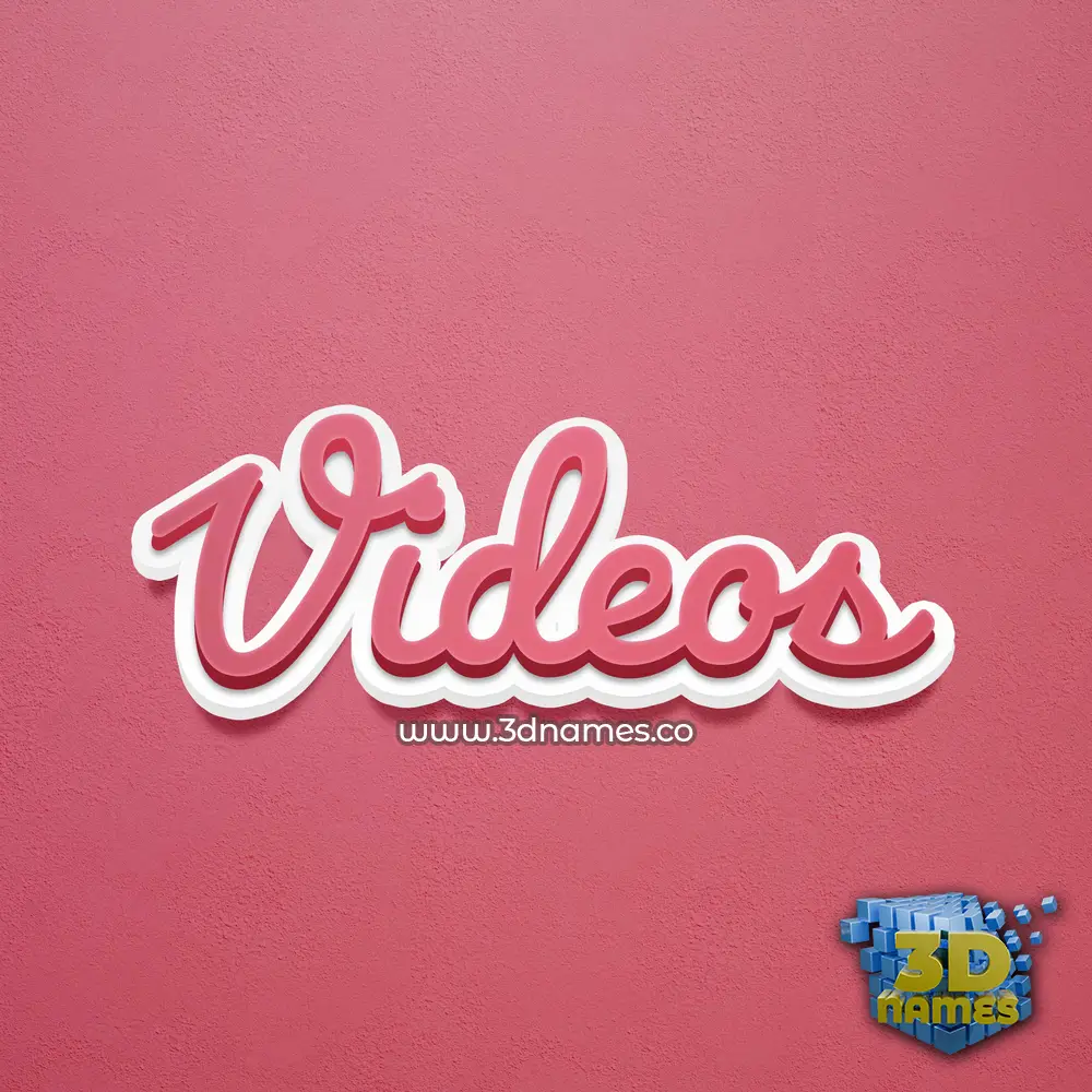 videos in Red Scribble style - 3D name wallpaper
