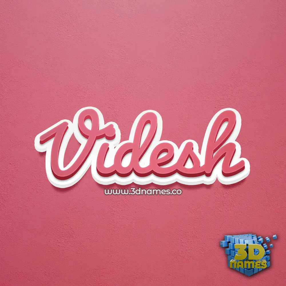 videsh in Red Scribble style - 3D name wallpaper