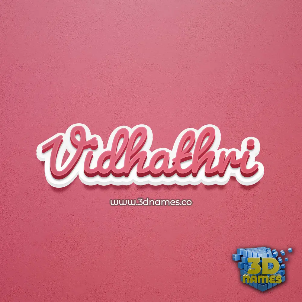vidhathri in Red Scribble style - 3D name wallpaper