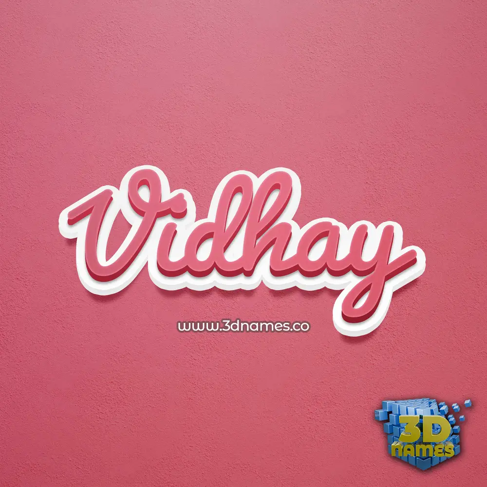 vidhay in Red Scribble style - 3D name wallpaper
