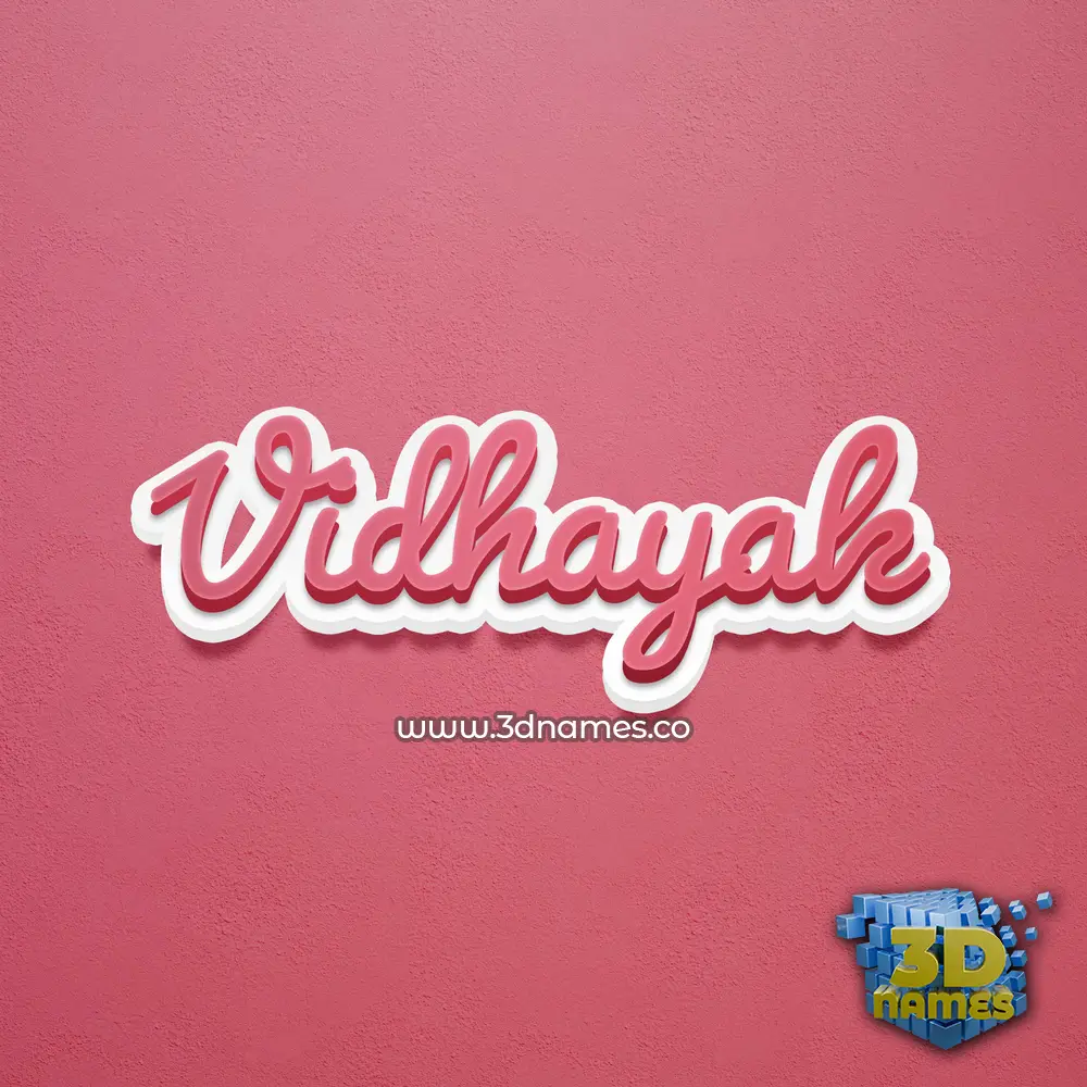 vidhayak in Red Scribble style - 3D name wallpaper