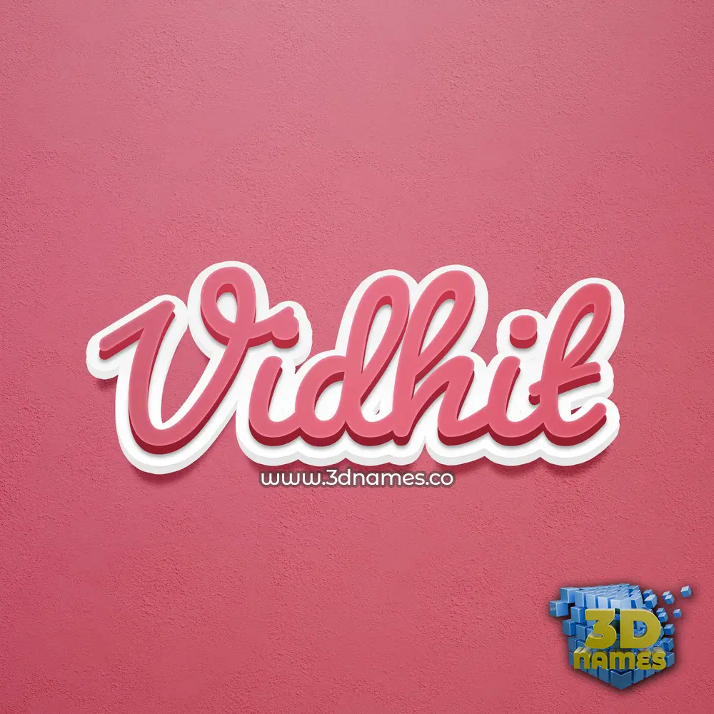 vidhit in Red Scribble style - 3D name wallpaper