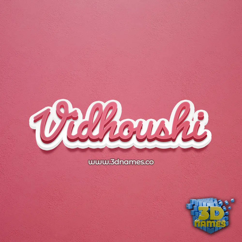 vidhoushi in Red Scribble style - 3D name wallpaper