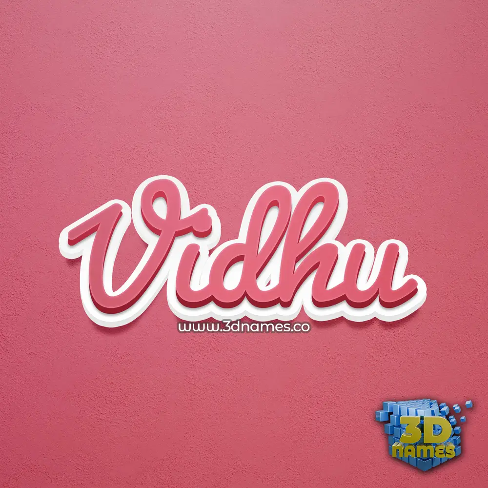 vidhu in Red Scribble style - 3D name wallpaper