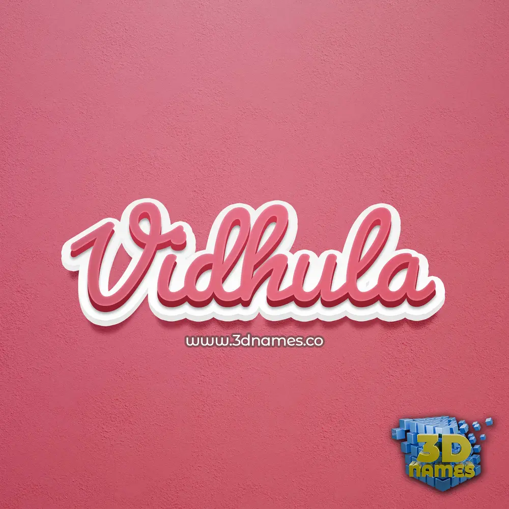 vidhula in Red Scribble style - 3D name wallpaper