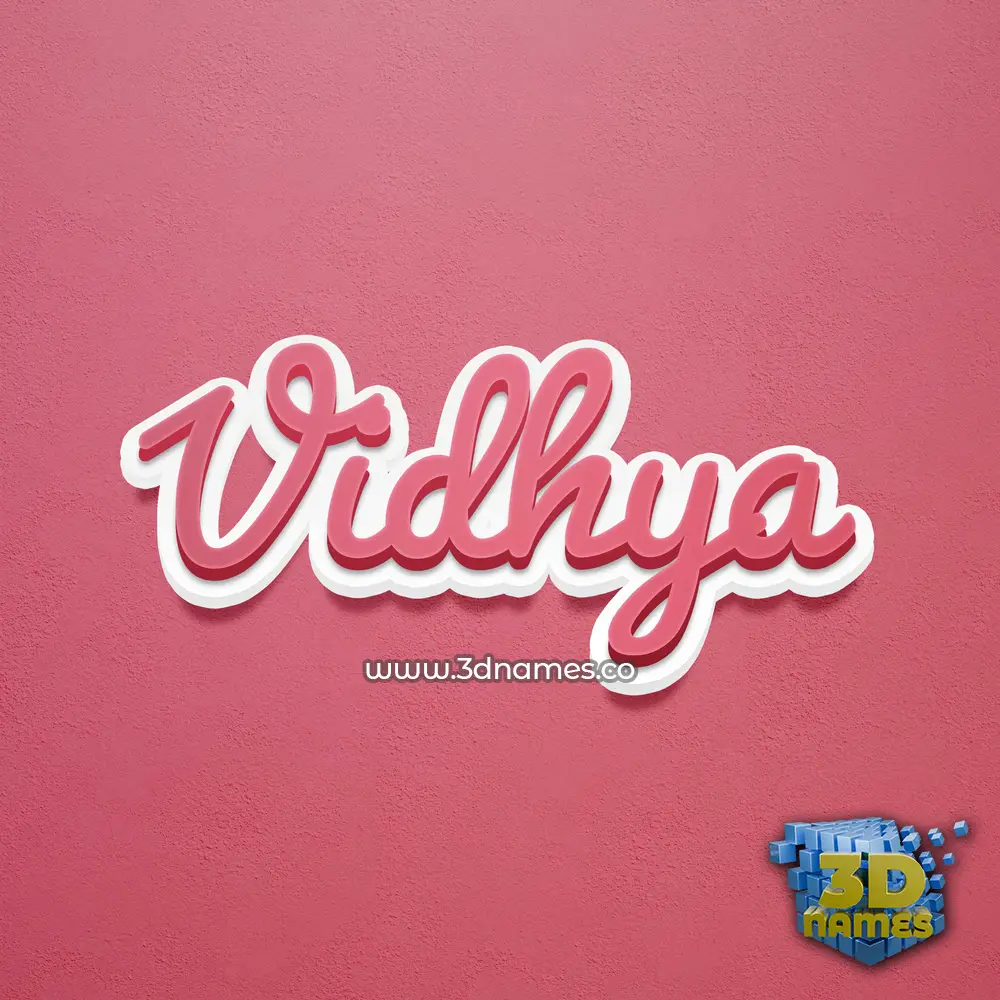 vidhya in Red Scribble style - 3D name wallpaper