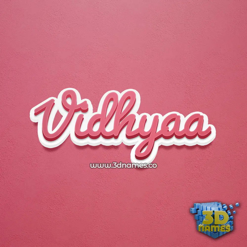 vidhyaa in Red Scribble style - 3D name wallpaper