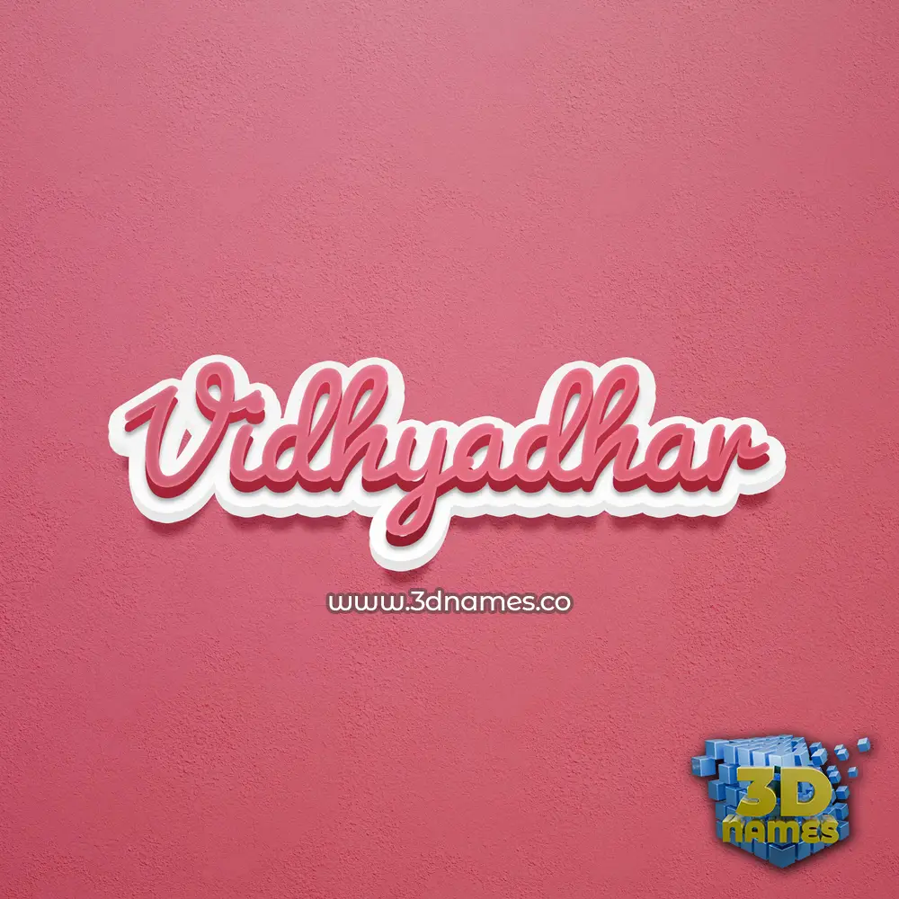 vidhyadhar in Red Scribble style - 3D name wallpaper