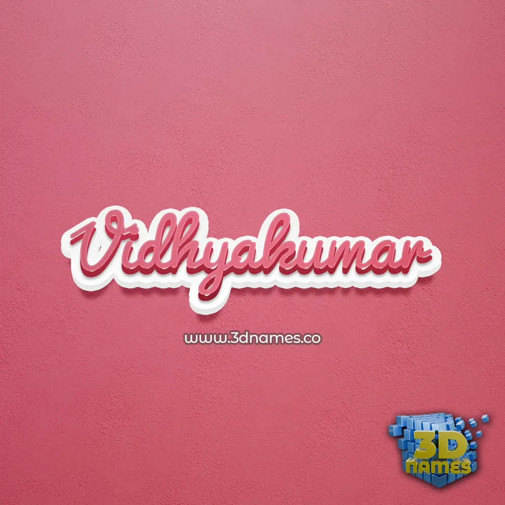 vidhyakumar in Red Scribble style - 3D name wallpaper
