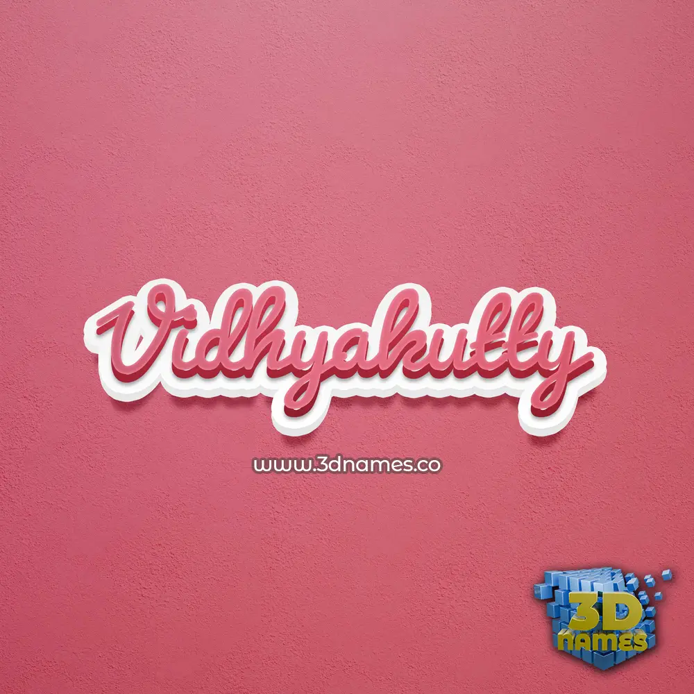 vidhyakutty in Red Scribble style - 3D name wallpaper