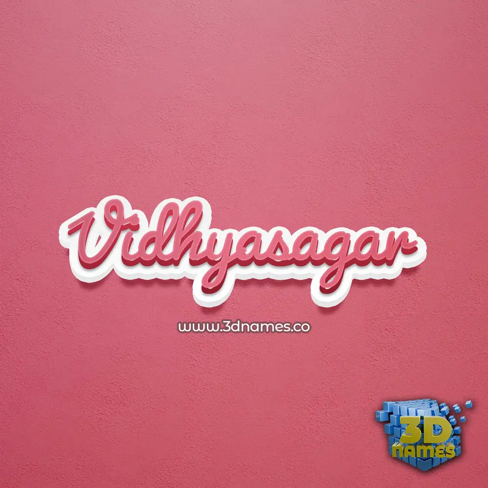 vidhyasagar in Red Scribble style - 3D name wallpaper