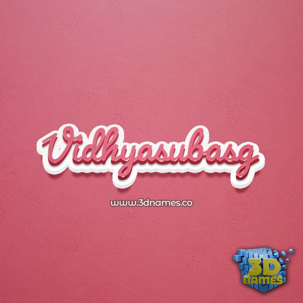 vidhyasubasg in Red Scribble style - 3D name wallpaper