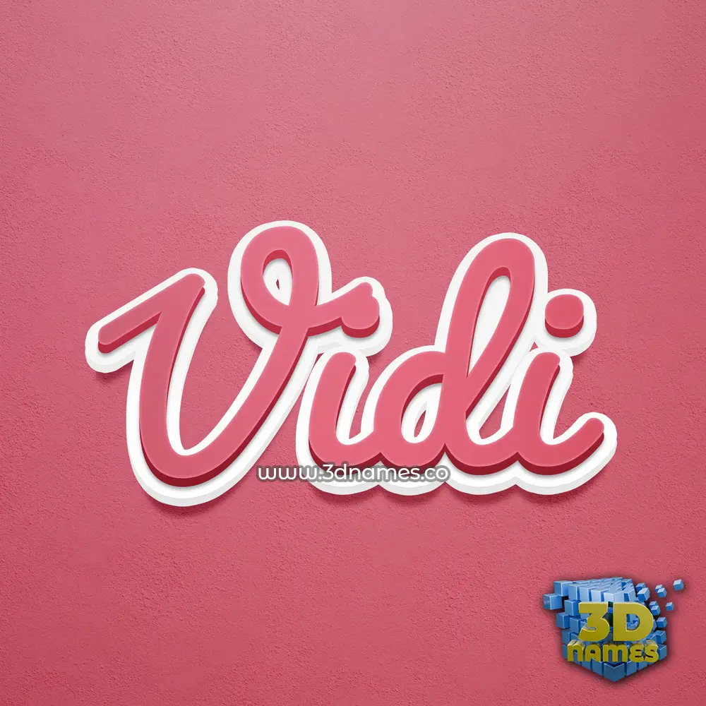 vidi in Red Scribble style - 3D name wallpaper