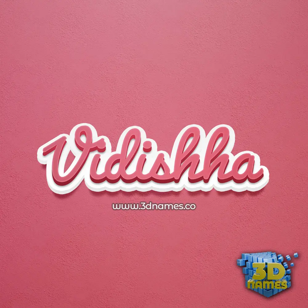 vidishha in Red Scribble style - 3D name wallpaper