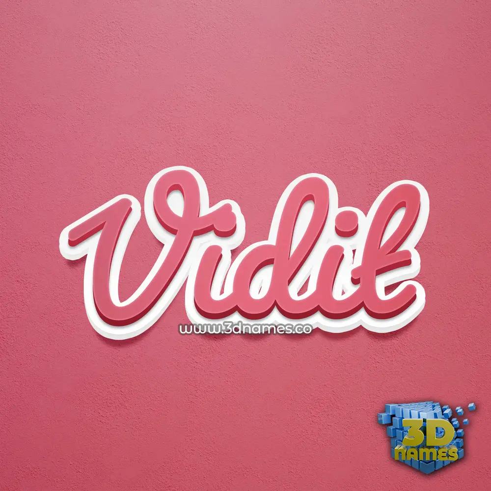 vidit in Red Scribble style - 3D name wallpaper