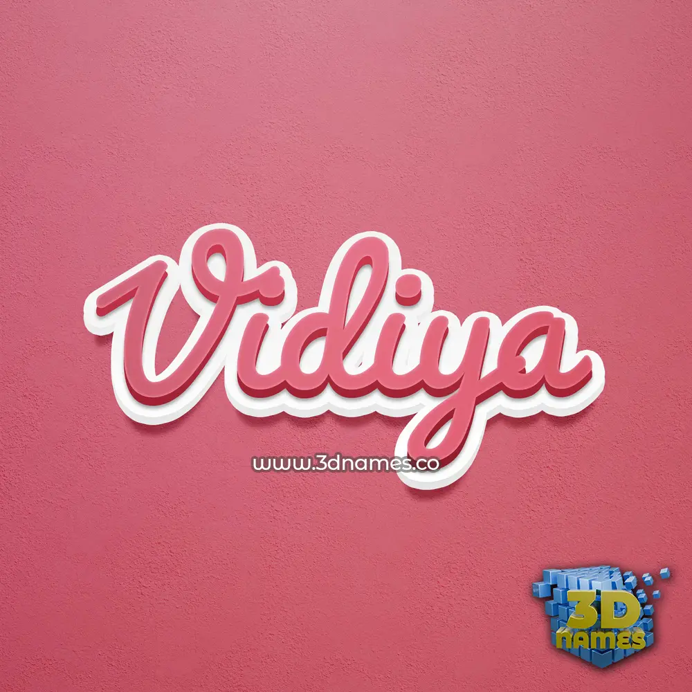 vidiya in Red Scribble style - 3D name wallpaper