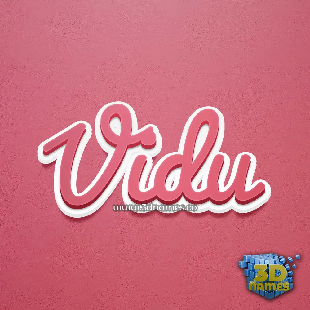 vidu in Red Scribble style - 3D name wallpaper