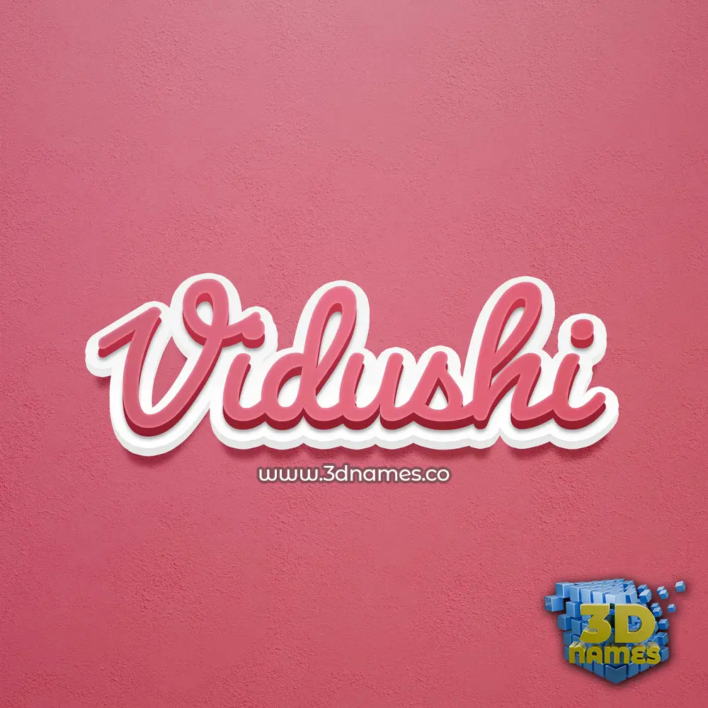 vidushi in Red Scribble style - 3D name wallpaper