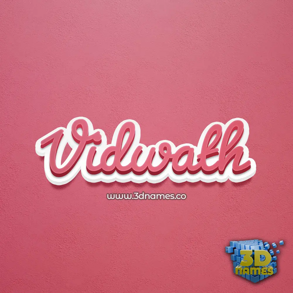 vidwath in Red Scribble style - 3D name wallpaper