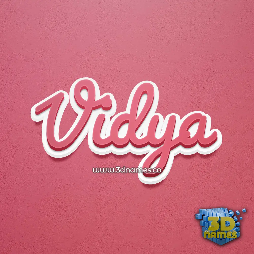vidya in Red Scribble style - 3D name wallpaper