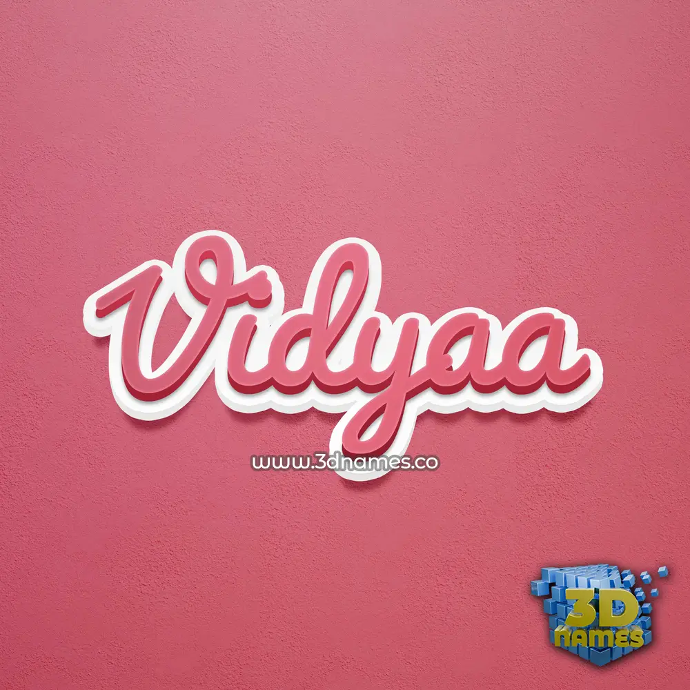 vidyaa in Red Scribble style - 3D name wallpaper