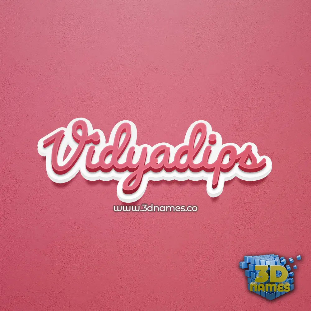 vidyadips in Red Scribble style - 3D name wallpaper
