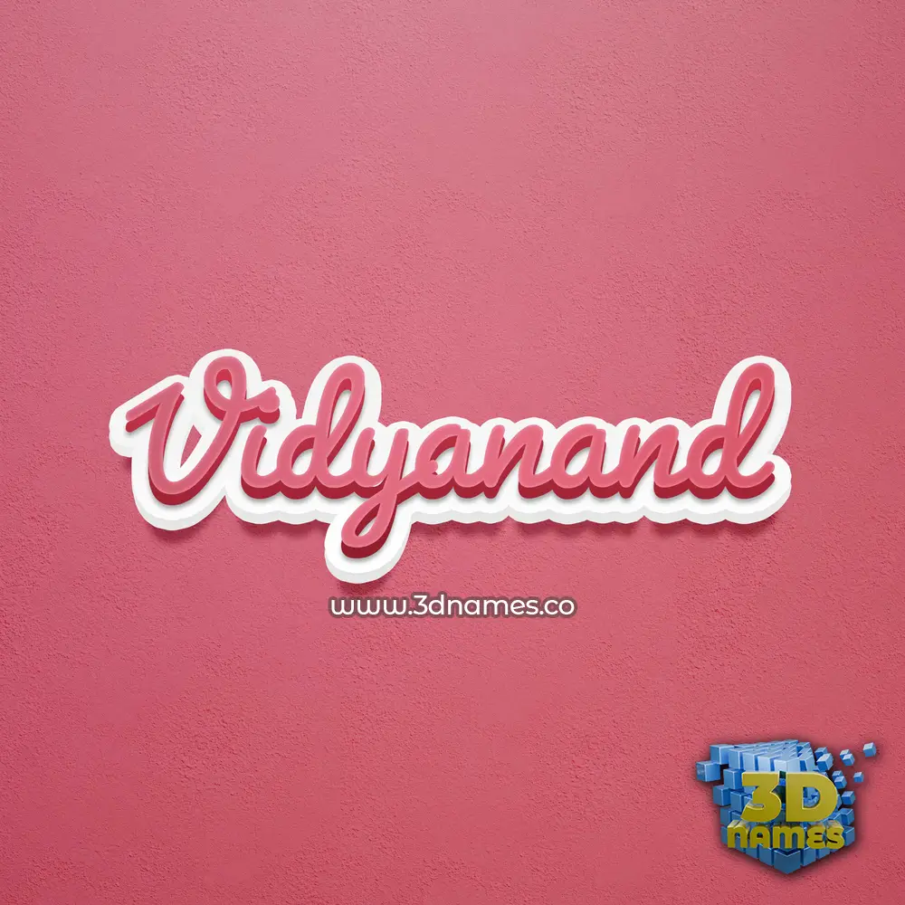 vidyanand in Red Scribble style - 3D name wallpaper