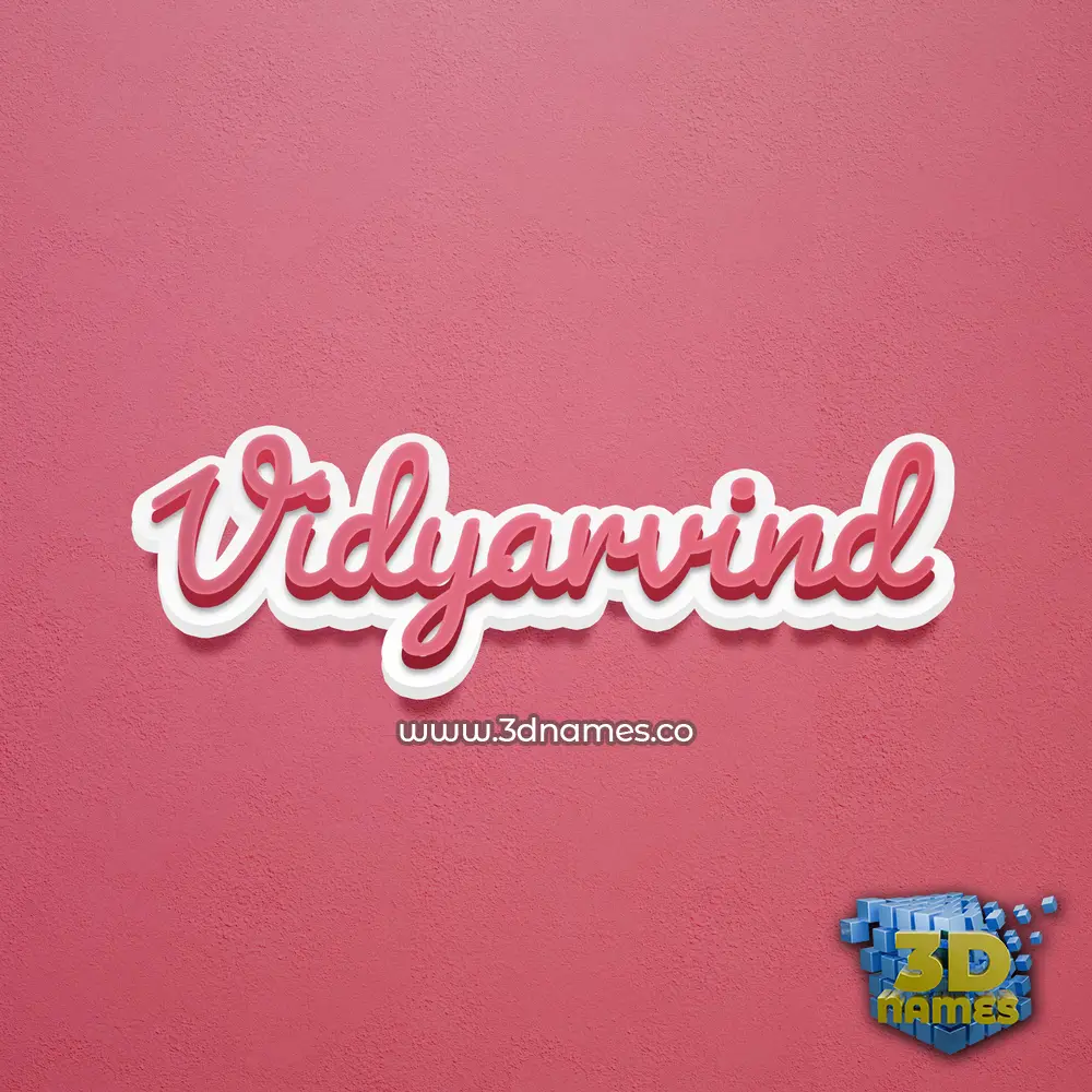 vidyarvind in Red Scribble style - 3D name wallpaper